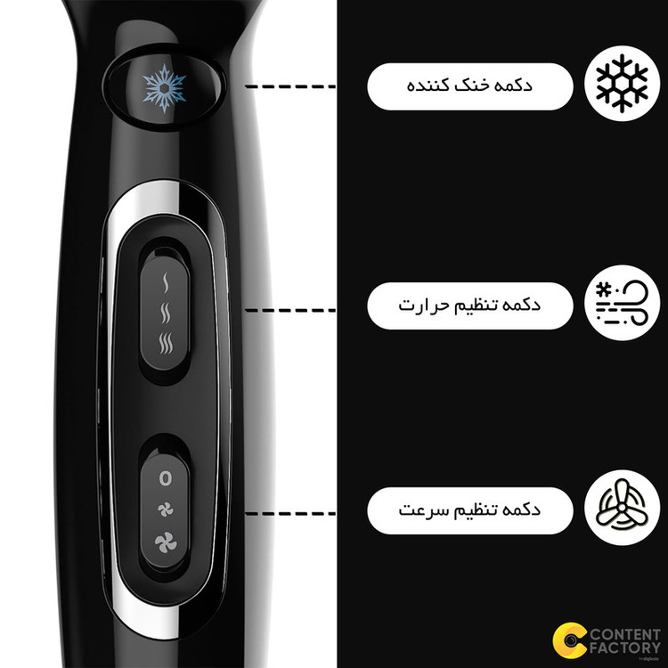 سشوار حرفهای 2300 وات رمینگتون مدل AC5999، موتور AC، وزن 1180 گرم، المنت سرامیک، دارای سری دیسپانسر، متمرکزکننده باریک، متمرکزکننده پهن با ویژگی حجمدهندگی، صافکنندگی، با قابلیت فناوری تولید یون، دسته ارگونومیک