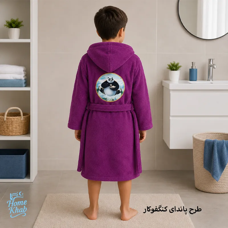 حوله تن پوش کودک کلاه دار سایز 90