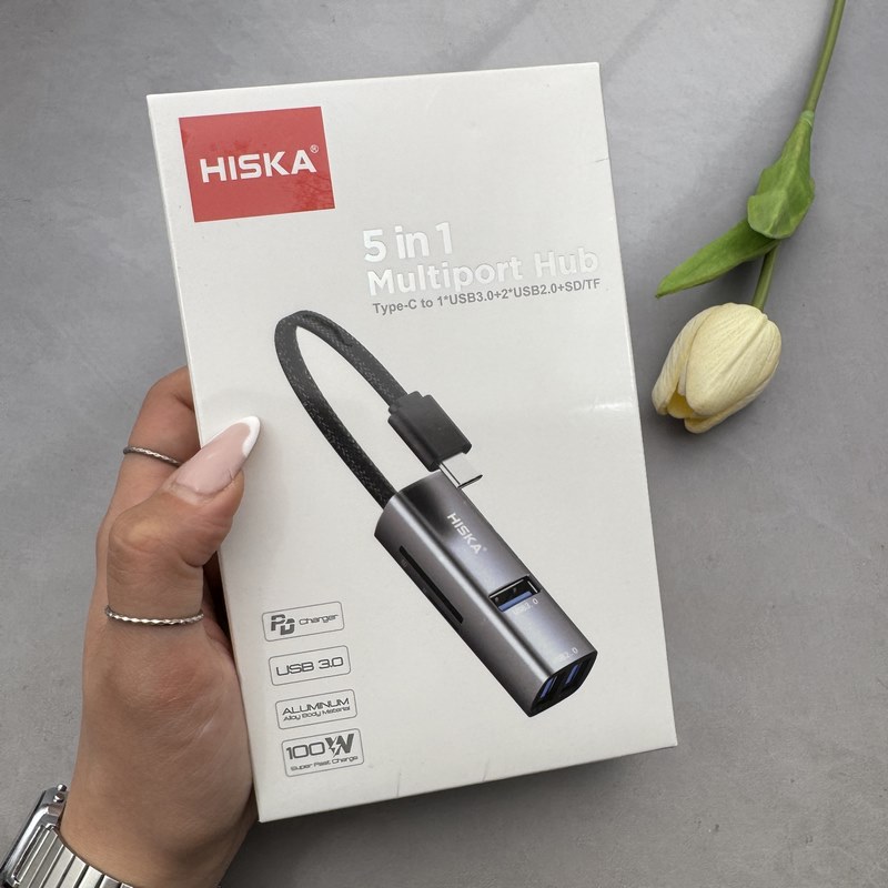هاب پنج پورت USB-C هیسکا مدل HR-52 کد 140443