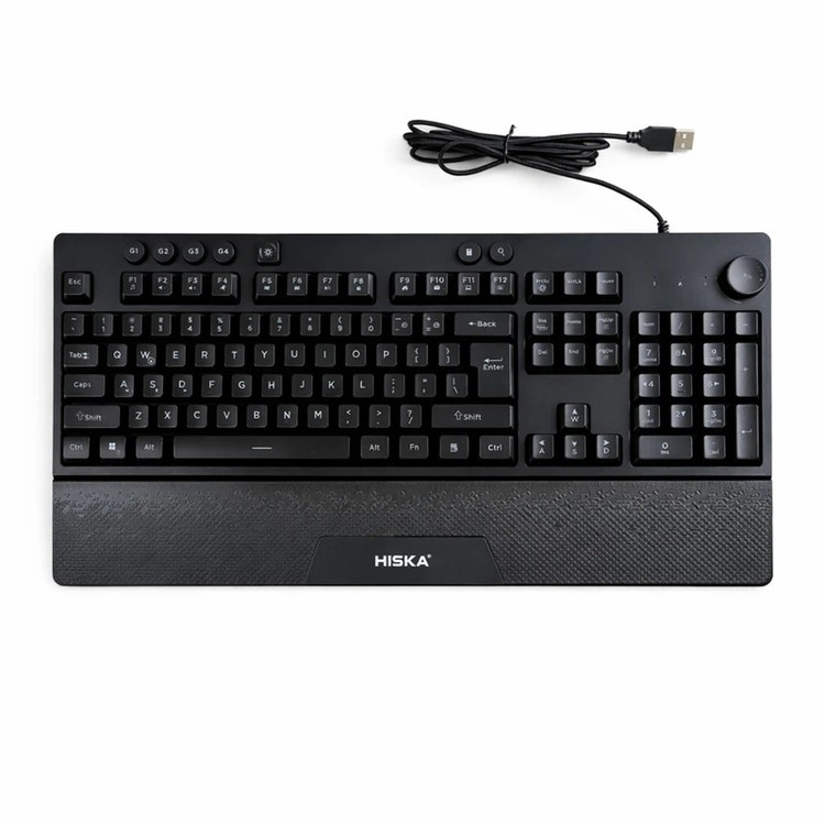 کیبورد گیمینگ هیسکا hiska KEG-405 با قابلیت برنامه ریزی