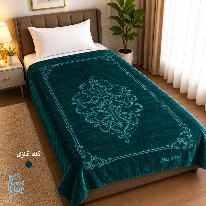 پتو مسافرتی یک نفره نرمینه بافت مدل سروین سایز 210x150 سانتی‌متر