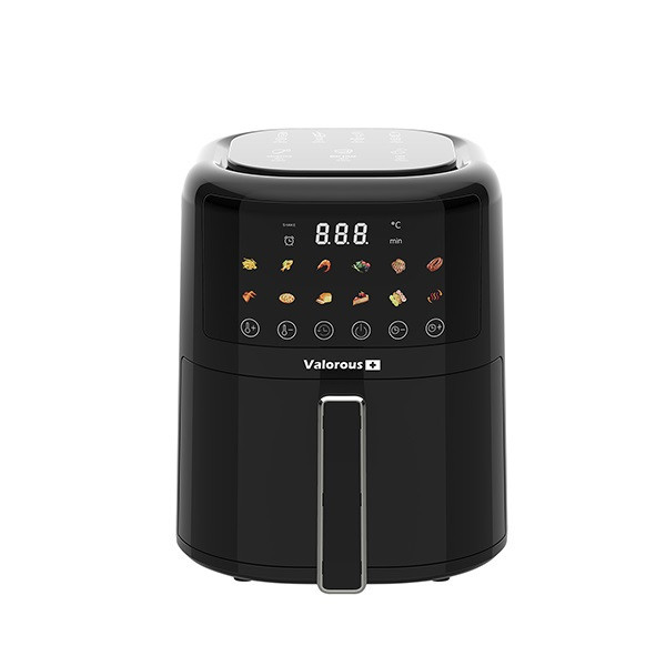 سرخ کن بدون روغن 6 لیتری والوروس مدل VL – 605 با بدنه و محفظه داخلی استیل 304، المنت حرارتی بالا و پایین، گرمایش سریع PTC و کنترل دیجیتال، بیشتر از 7 برنامه پخت و ظرف متحرک قابل شستوشو