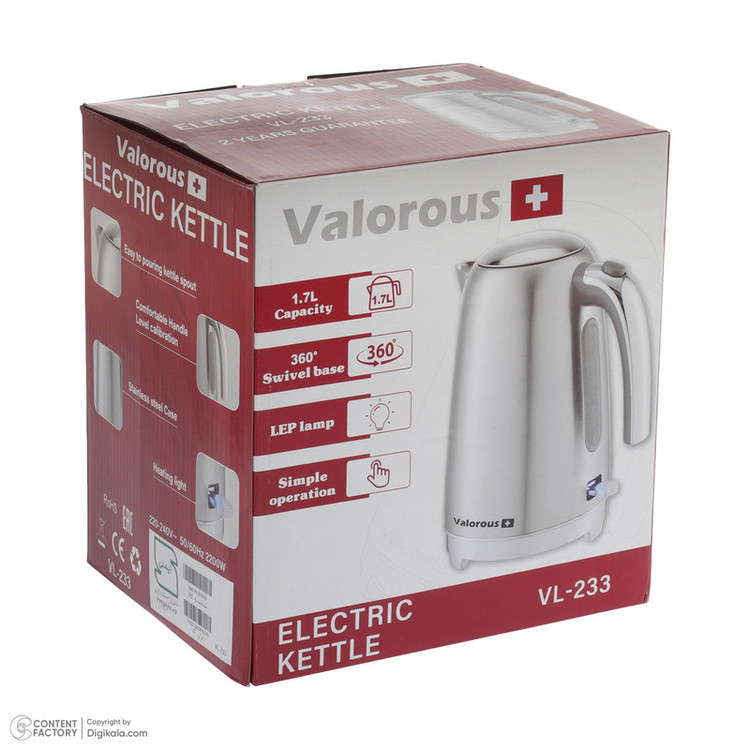 کتری برقی والوروس مدل VL-233 گنجایش 1.7 لیتر